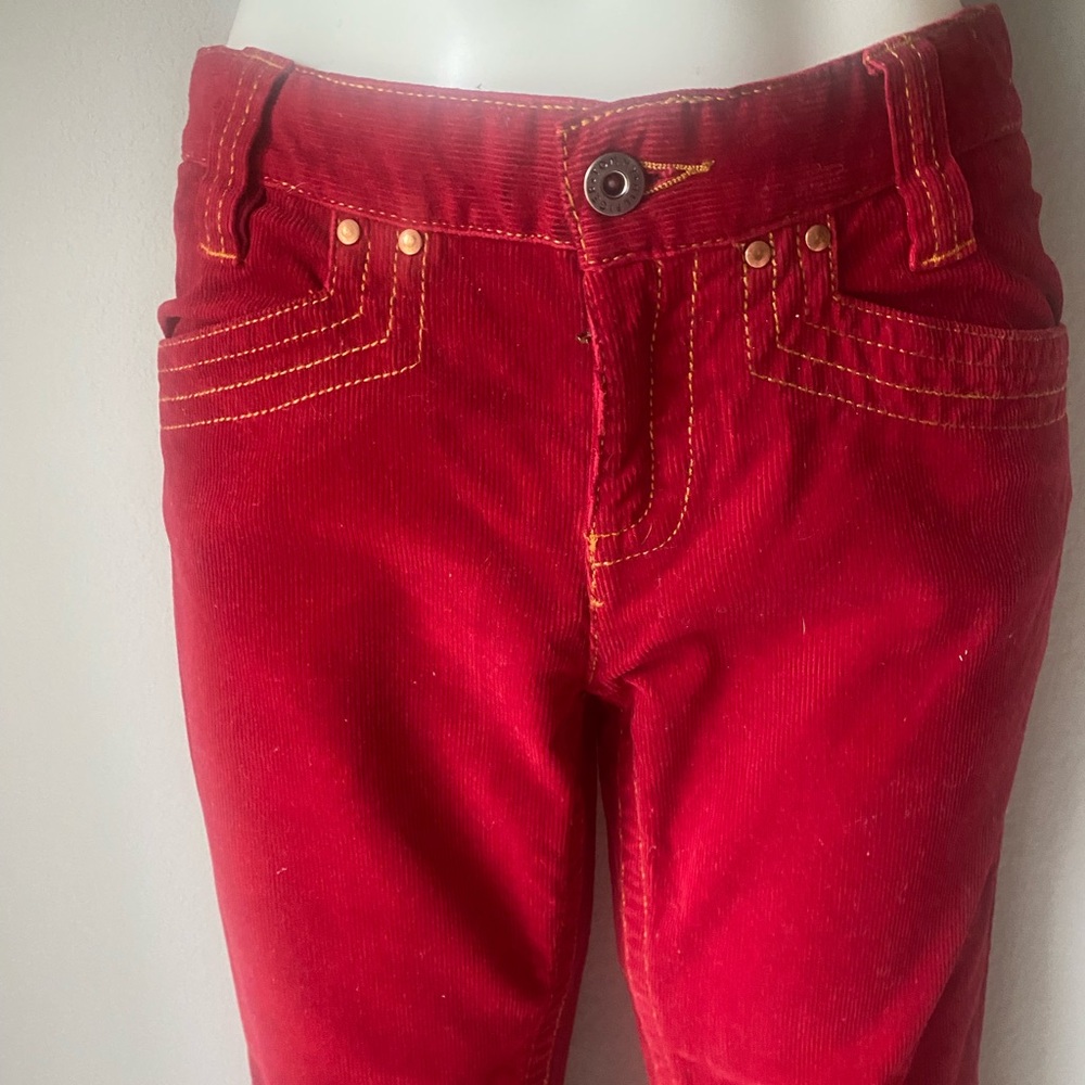 Women's Tommy Hilgfiger Corduroy Pants Red Straight Leg Size 2